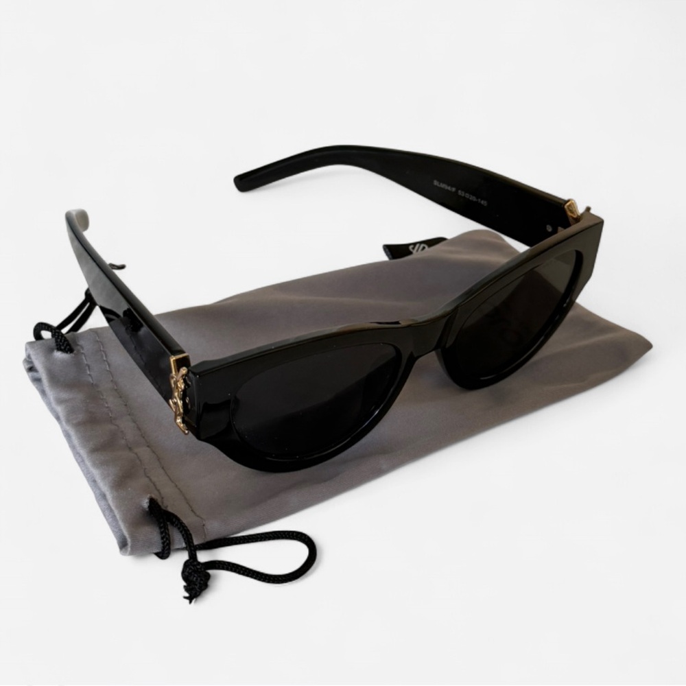 Black Sunglasses with Subtle Gold Detail